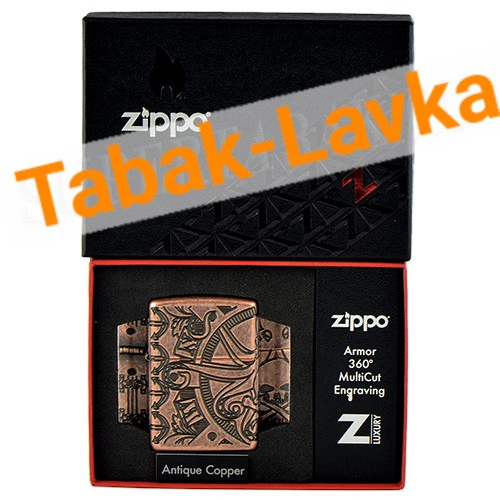 Зажигалка Zippo 49000 - Armor™ - Nautical Scene Design - Antique Copper™