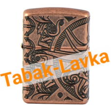 Зажигалка Zippo 49000 - Armor™ - Nautical Scene Design - Antique Copper™