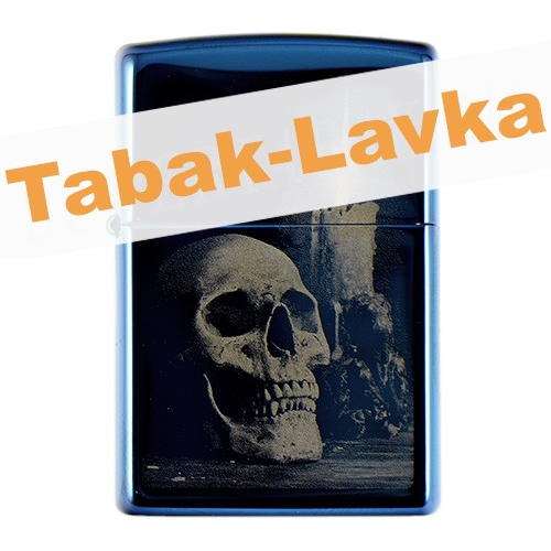 Зажигалка Zippo 29704 - Skull Design - High Polish Blue