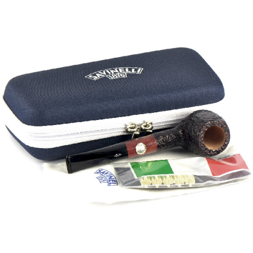 Трубка Savinelli Football - Rustic Black (фильтр 9 мм)