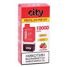 Многоразовая POD-система City - Energy 10.000 затяжек - Клубника - 1,8% - (1 шт.)