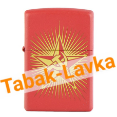 Зажигалка Zippo 233 - Russian Hammer Sickle (серп и молот и звезда) - Red Matte