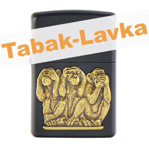 Зажигалка Zippo 29409 - Three Monkeys - Black Matte