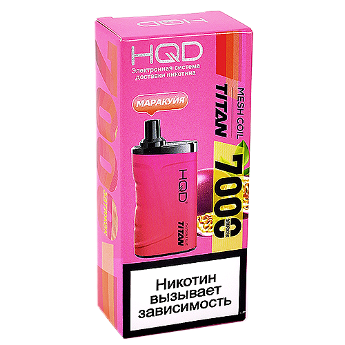 POD система HQD - TITAN - Маракуйя (7000 затяжек) - 2% - (1 шт.)