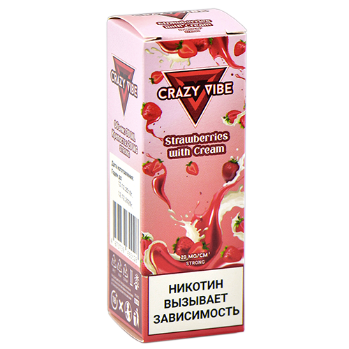 Жидкость для эл. сигарет - Crazy Vibe Strong - Strawberries With Cream (30 мл)