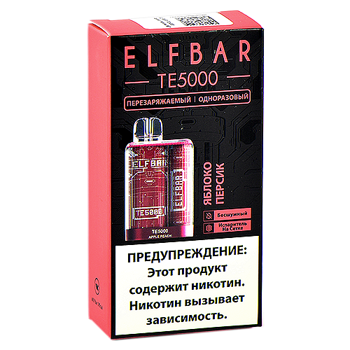 POD система Elf Bar - TE 5000 - Яблоко - Персик - 2% - (1 шт.)