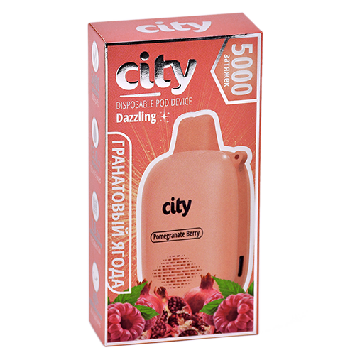 POD система City - Dazzling 5000 затяжек - Гранатовая ягода - 1,8% - (1 шт.)