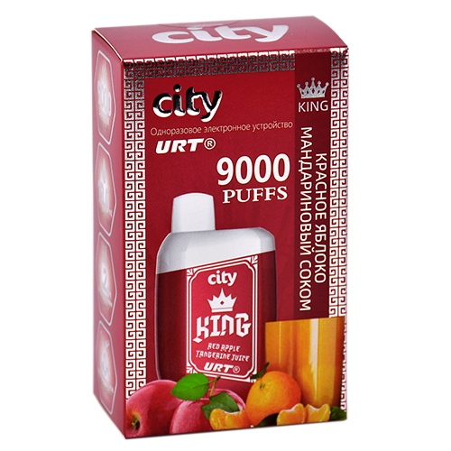 POD система City - King 9000 затяжек - Красное яблоко - Мандариновый сок - 1,8% - (1 шт.)