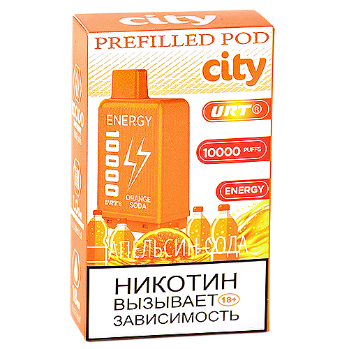 Картридж City Energy 10.000 - Апельсин - Сода (1 шт.)