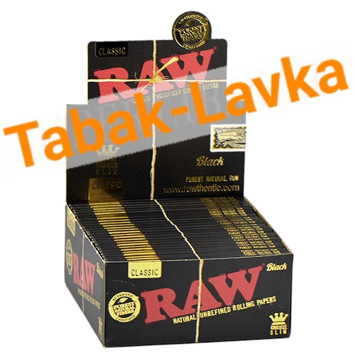 Бумага самокруточная RAW - KING SIZE - Classic BLACK (32 шт)