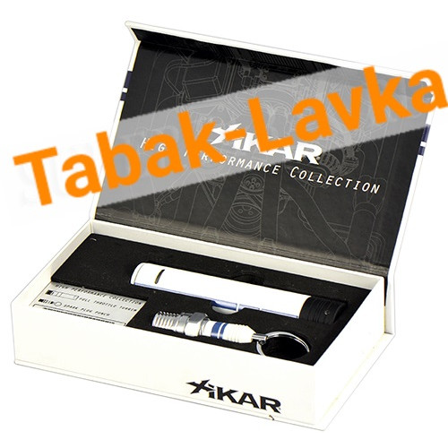 Набор пробойник + Зажигалка Xikar - 916 HPRBL High Performance White/Blue