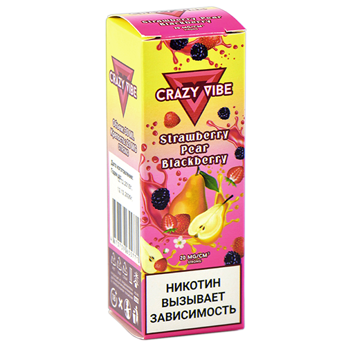 Жидкость для эл. сигарет - Crazy Vibe Strong - Strawberry - Pear - Blackberry (30 мл)