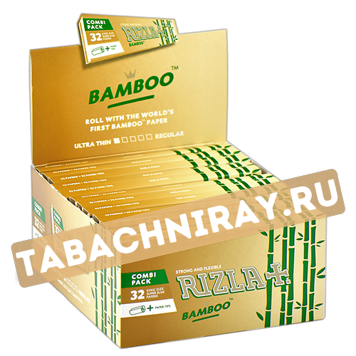 Бумага самокруточная Rizla+ KING SIZE & TIPS - Bamboo (32 шт)