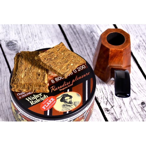 Табак трубочный Walter Raleigh Flake Paradise Pleasure Virginia Gold банка 25 гр.