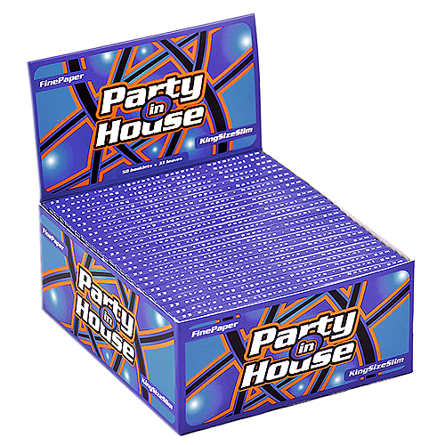 Бумага самокруточная Party in House - King Size Slim - Fine Blue