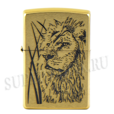 Зажигалка Zippo 204 B - Proud Lion - Brushed Brass