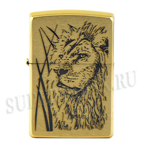 Зажигалка Zippo 204 B - Proud Lion - Brushed Brass