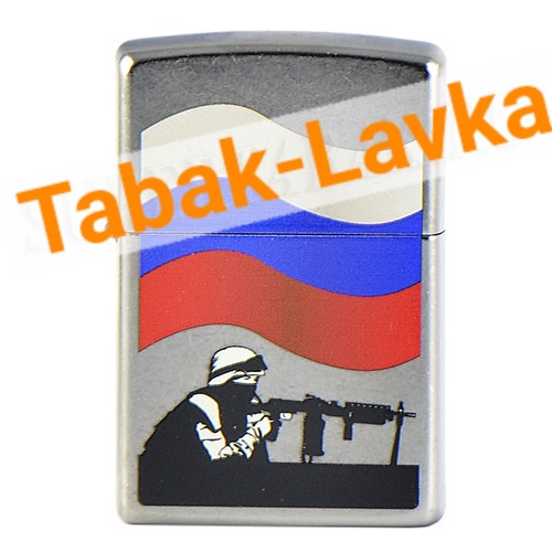 Зажигалка Zippo 207 - Russian Soldier - Street Chrome