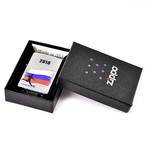 Зажигалка Zippo 207 - Russian Soccer 2018 - Street Chrome™