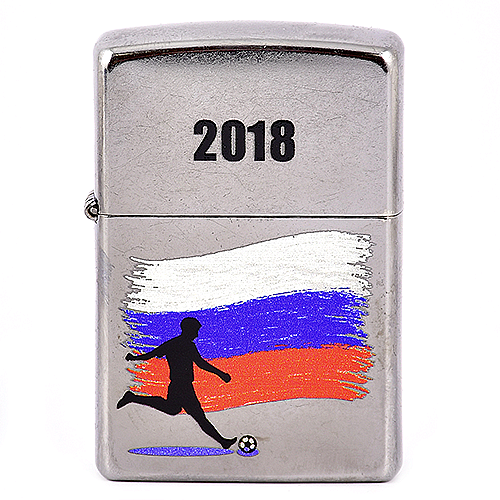 Зажигалка Zippo 207 - Russian Soccer 2018 - Street Chrome™