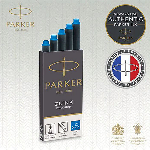 Картридж PARKER - Quink Z11 - Синие смывающиеся для перьевых ручек (CW1950383) - 5 шт