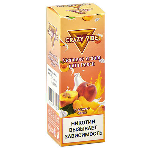 Жидкость для эл. сигарет - Crazy Vibe Strong - Viennese Cream With Peach (30 мл)