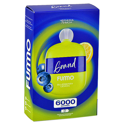 POD система Fummo - Grand 6000 затяжек - Черника - Лимон - 2% - (1 шт.)