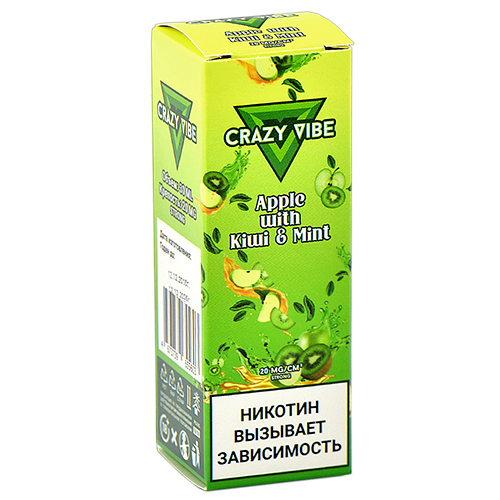 Жидкость для эл. сигарет - Crazy Vibe Strong - Apple With Kiwi & Mint (30 мл)