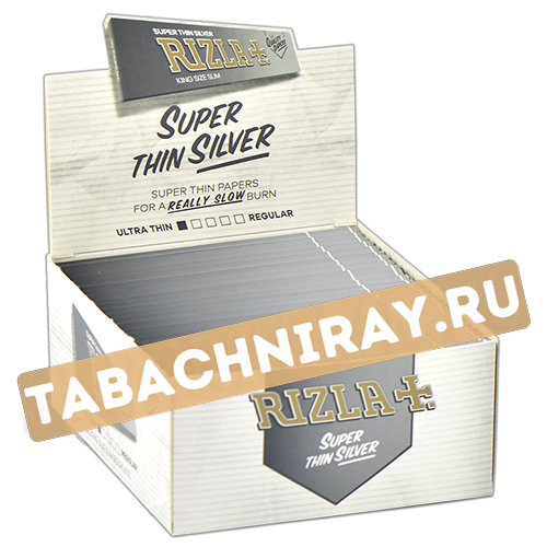 Бумага самокруточная Rizla+ KING SIZE - Super Thin Silver (32 шт)