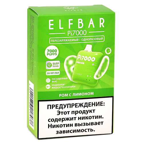 POD система Elf Bar - Pi 7000 - Ром с лимоном - 2% - (1 шт.)