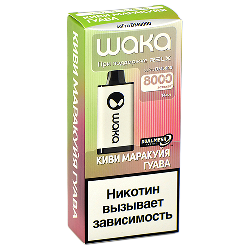 POD-система Waka soPro - DM 8.000 затяжек - Киви - Маракуйя - Гуава - 2% - (1 шт.)