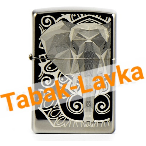 Зажигалка Zippo 49074 - Elephant Fancy Fill Design - Black Ice®