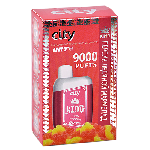 POD система City - King 9000 затяжек - Персик - Ледяной мармелад - 1,8% - (1 шт.)