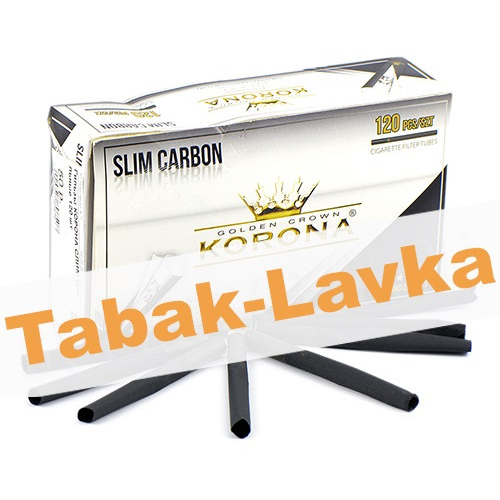 УЦЕНЕННЫЕ Сигаретные гильзы Korona Slim Carbon 120 шт