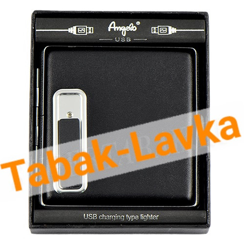 Портсигар с USB-прикуривателем Angelo - 805003 (Черный)