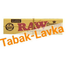 Бумага самокруточная RAW - KING SIZE - Connoisseur Classic + 24 готовых TIPS (32 шт)