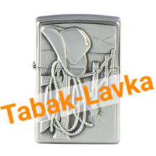 Зажигалка Zippo 24879 - Resting Cowboy - Brushed Chrome