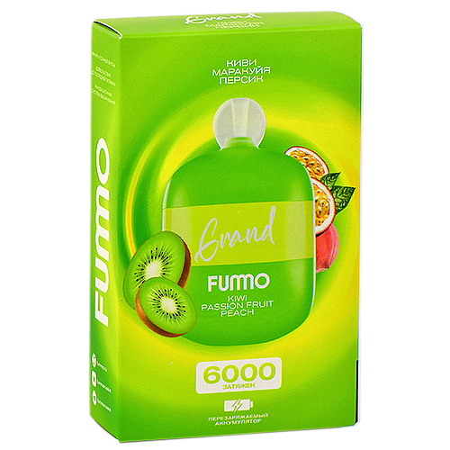 POD система Fummo - Grand 6000 затяжек - Киви - Маракуйя - Персик - 2% - (1 шт.)