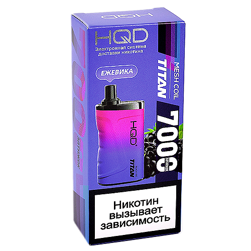 POD система HQD - TITAN - Ежевика (7000 затяжек) - 2% - (1 шт.)