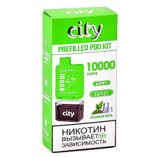 Многоразовая POD-система City - Energy 10.000 затяжек - Ледяная мята - 1,8% - (1 шт.)