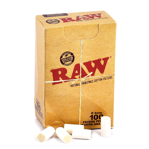 УЦЕНЕННЫЕ Фильтры для самокруток 8мм RAW Regular Cotton (100 шт в коробке)