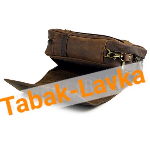 Сумка P&A - 413 Buffalo Dark Brown - для 3 трубок - с кисетом для табака