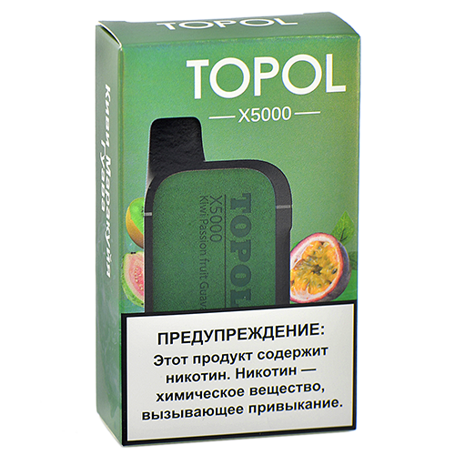 Электронные сигареты - TOPOL X POD система 5000 затяжек - Киви - Маракуйя - Гуава - 2% - 1 шт.