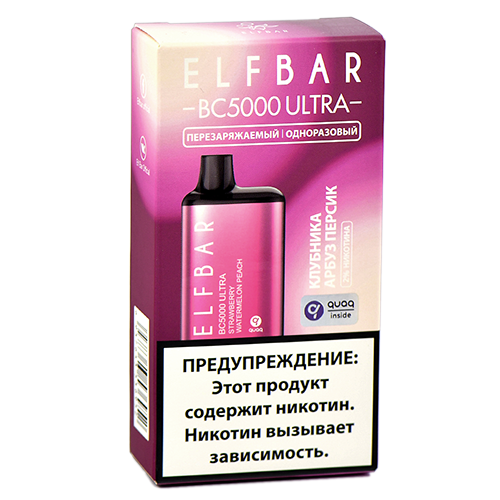 POD система Elf Bar - BC 5000 ULTRA - Клубника - Арбуз - Персик - 2% - (1 шт.)