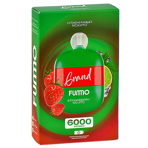 POD система Fummo - Grand 6000 затяжек - Клубничный мохито - 2% - (1 шт.)