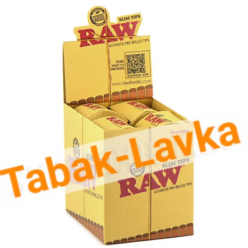 Бумажные фильтры RAW (Готовые) 5.3 мм - PRE-Rolled Slim TIPS (21 шт)