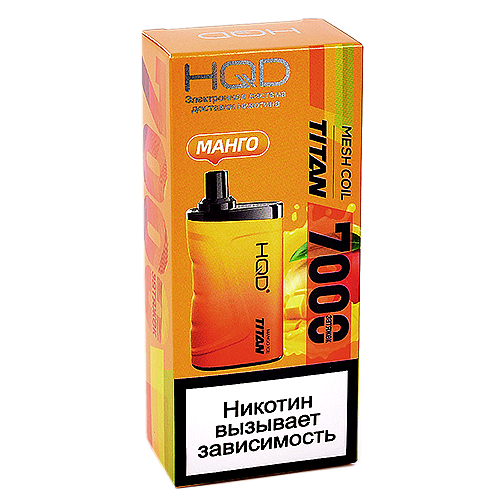 POD система HQD - TITAN - Манго (7000 затяжек) - 2% - (1 шт.)