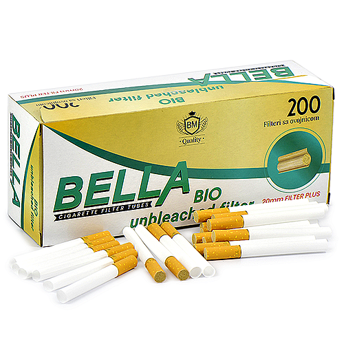 Сигаретные гильзы Bella - 20мм Filter Plus Bio Unbleached (200 шт.)