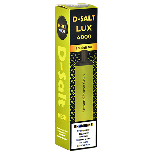 POD система D-Salt - Lux 4000 затяжек - Lemon Cheese Cake - 2% - (1 шт.)