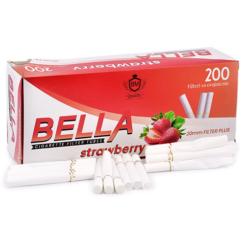 Уцененные Сигаретные гильзы Bella - 20мм Filter Plus Strawberry (200 шт.)